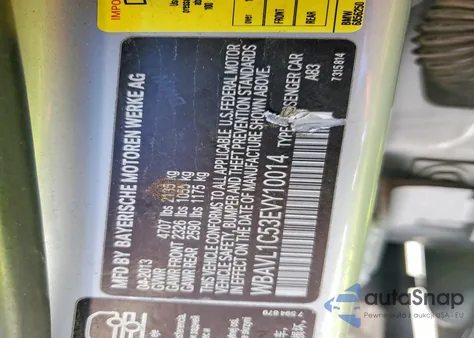 2014 BMW X1 xDrive28I из США, поврежденный, VIN WBAVL1C53EVY10014